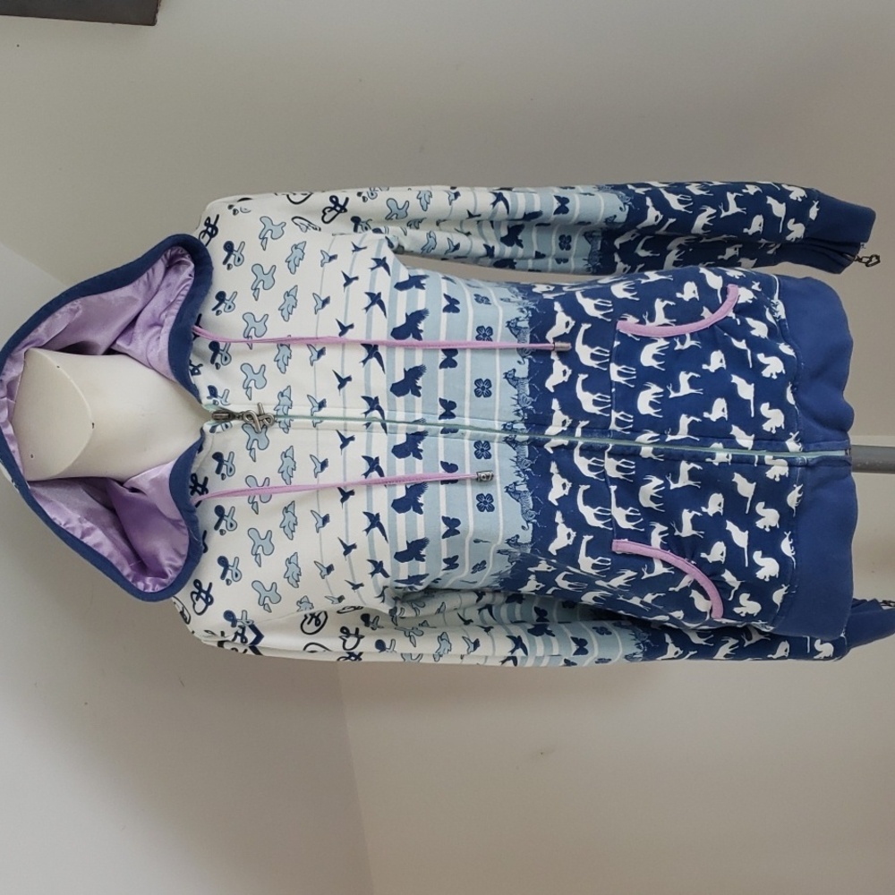 Luxirie Full Zipper Hoodie Juniors In Blues White Lavender, Size S